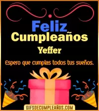Mensaje de cumpleaños Yeffer